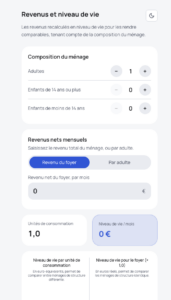 Calculateur niveau de vie